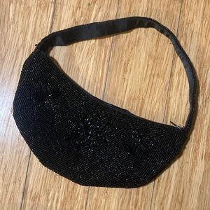 Vintage Black Beaded Women's Handbag